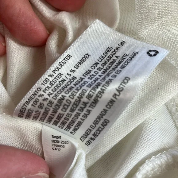 Xhilaration Ivory Sheer Polka Dot Top - Picture 10 of 10